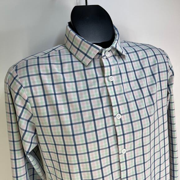 Mizzen Main Leeward Collection Button Up Shirt Windowpane Check Printed - Picture 2 of 7
